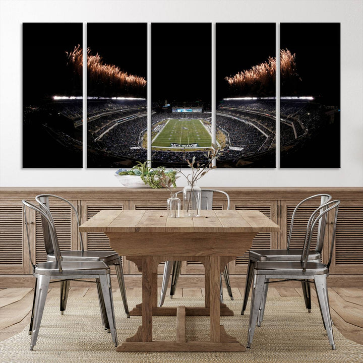 Lincoln Financial Field Philadelphia Eagles Stadium Wall Art Ready to Hang Canvas Football Stadium Print NFL Dorm & Man Cave Wall Art