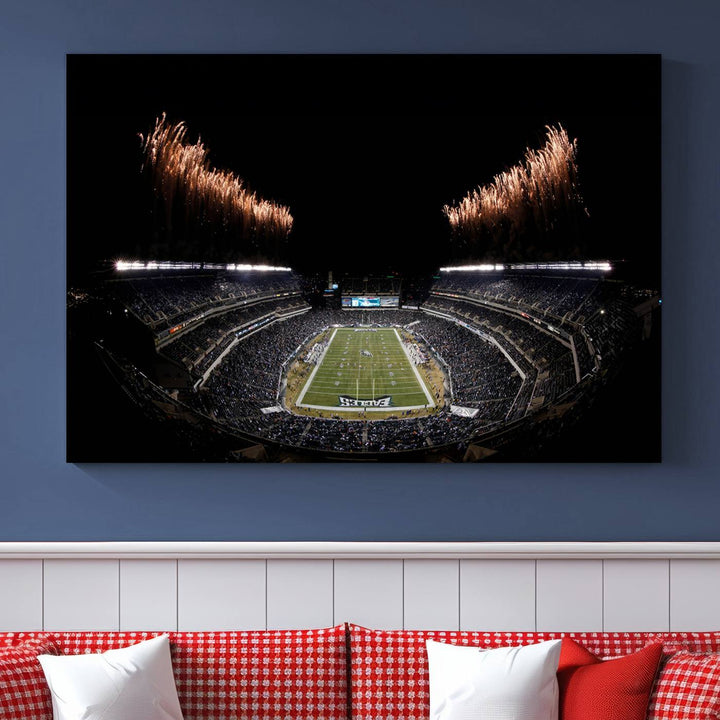 Lincoln Financial Field Philadelphia Eagles Stadium Wall Art Ready to Hang Canvas Football Stadium Print NFL Dorm & Man Cave Wall Art