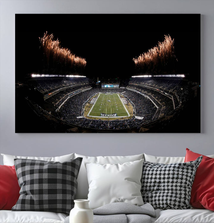 Lincoln Financial Field Philadelphia Eagles Stadium Wall Art Ready to Hang Canvas Football Stadium Print NFL Dorm & Man Cave Wall Art