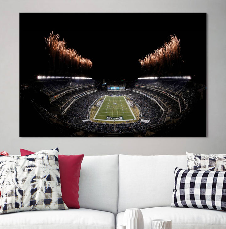 Lincoln Financial Field Philadelphia Eagles Stadium Wall Art Ready to Hang Canvas Football Stadium Print NFL Dorm & Man Cave Wall Art