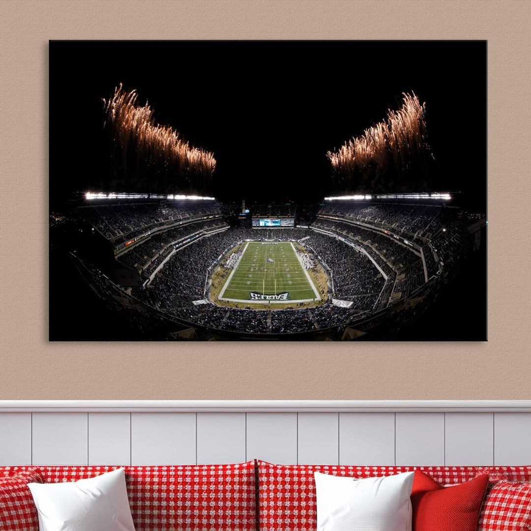 Lincoln Financial Field Philadelphia Eagles Stadium Wall Art Ready to Hang Canvas Football Stadium Print NFL Dorm & Man Cave Wall Art