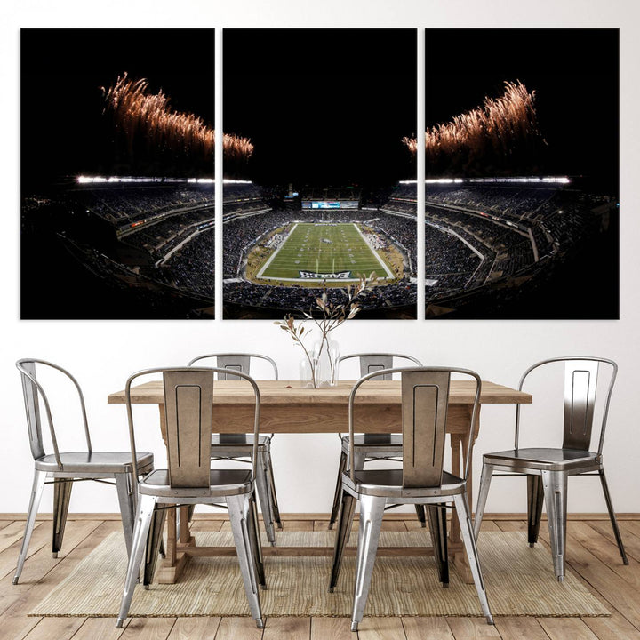 Lincoln Financial Field Philadelphia Eagles Stadium Wall Art Ready to Hang Canvas Football Stadium Print NFL Dorm & Man Cave Wall Art