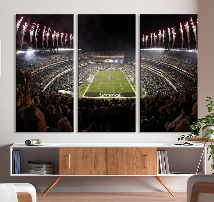 Lincoln Financial Field Philadelphia Eagles Stadium Wall Art Ready to Hang Canvas Football Stadium Print NFL Poster Dorm & Man Cave Wall Art