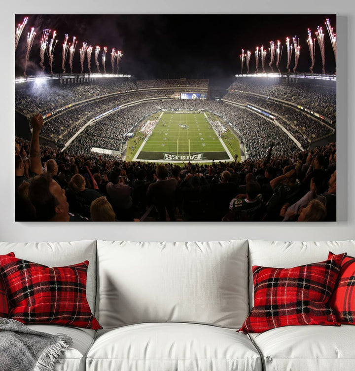 Lincoln Financial Field Philadelphia Eagles Stadium Wall Art Ready to Hang Canvas Football Stadium Print NFL Poster Dorm & Man Cave Wall Art