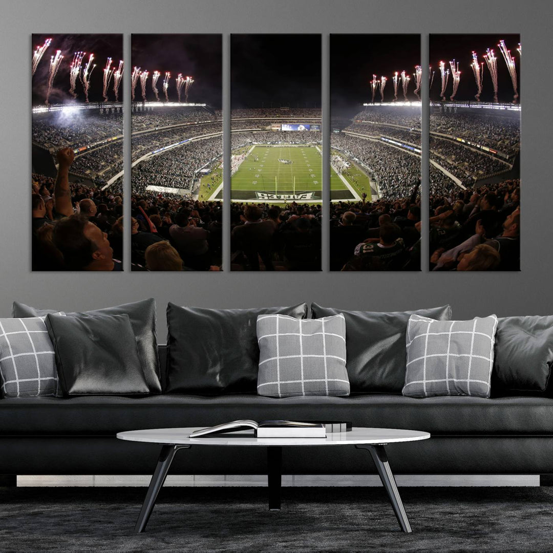 Lincoln Financial Field Philadelphia Eagles Stadium Wall Art Ready to Hang Canvas Football Stadium Print NFL Poster Dorm & Man Cave Wall Art