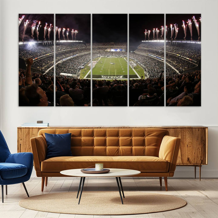 Lincoln Financial Field Philadelphia Eagles Stadium Wall Art Ready to Hang Canvas Football Stadium Print NFL Poster Dorm & Man Cave Wall Art