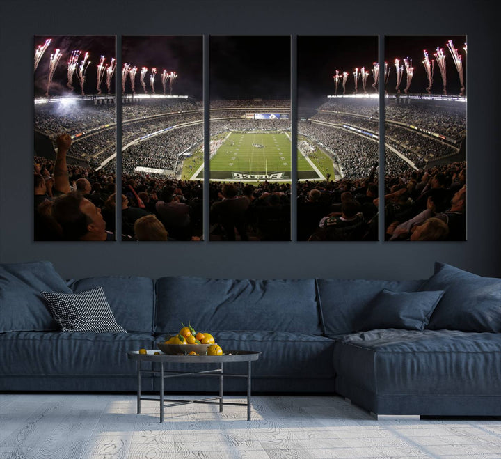 Lincoln Financial Field Philadelphia Eagles Stadium Wall Art Ready to Hang Canvas Football Stadium Print NFL Poster Dorm & Man Cave Wall Art