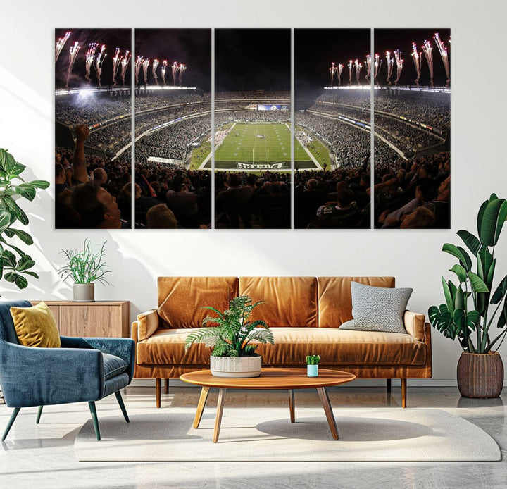 Lincoln Financial Field Philadelphia Eagles Stadium Wall Art Ready to Hang Canvas Football Stadium Print NFL Poster Dorm & Man Cave Wall Art