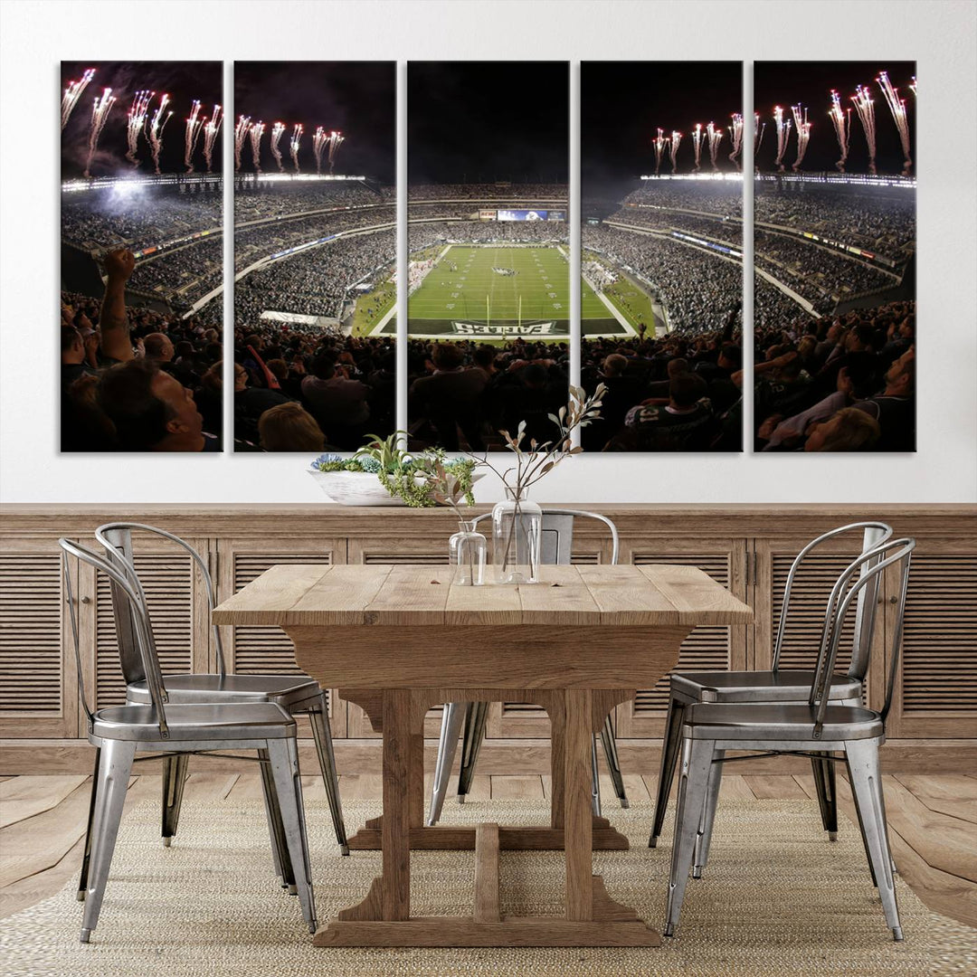 Lincoln Financial Field Philadelphia Eagles Stadium Wall Art Ready to Hang Canvas Football Stadium Print NFL Poster Dorm & Man Cave Wall Art