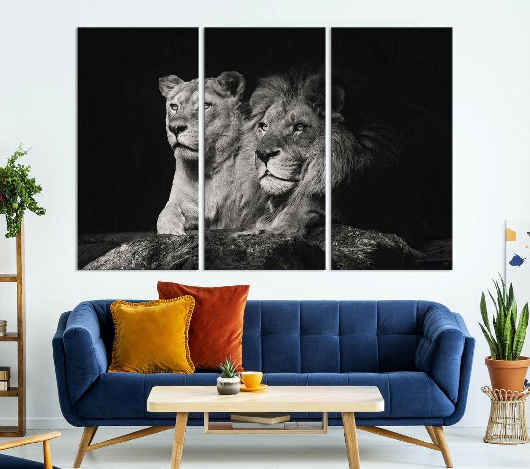 Lion Family Wall Art Canvas Print