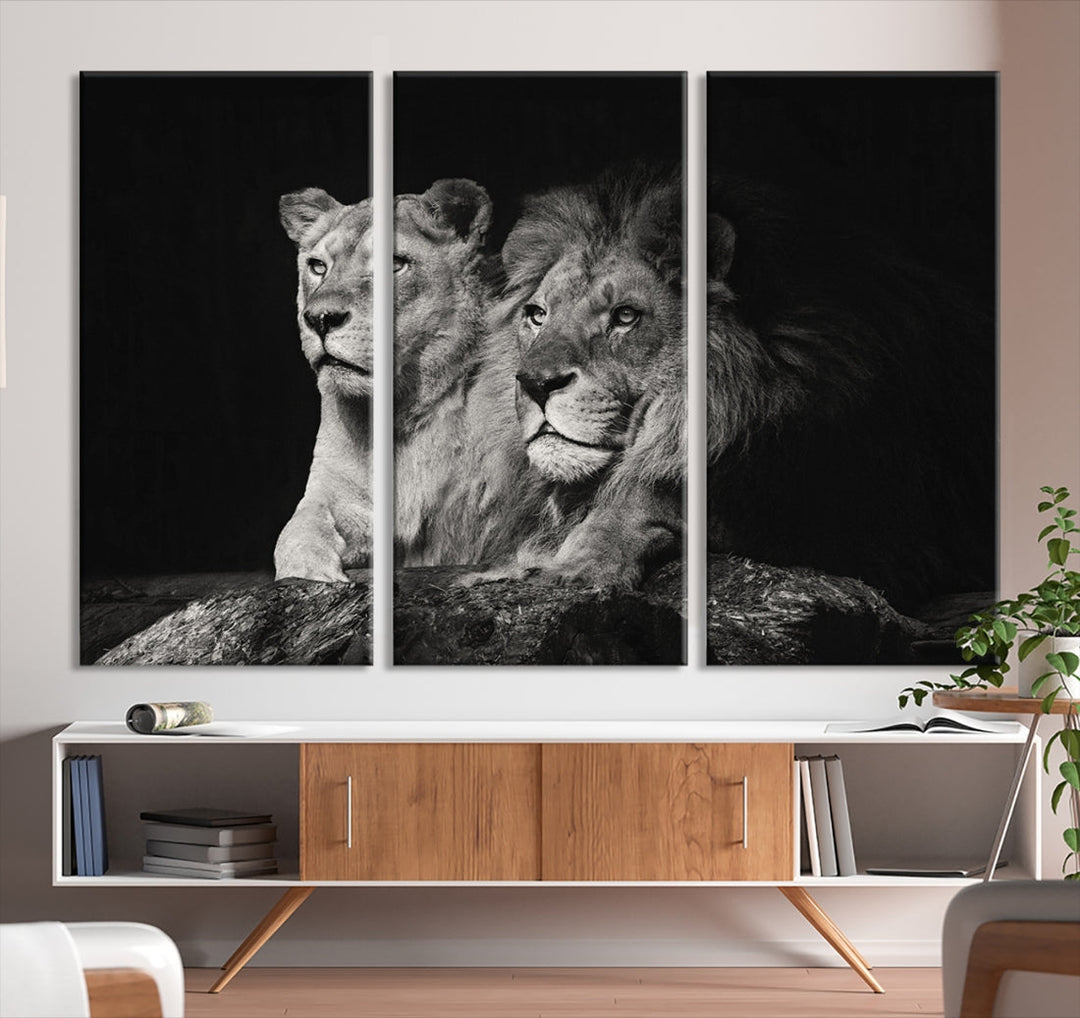 Lion Family Wall Art Canvas Print