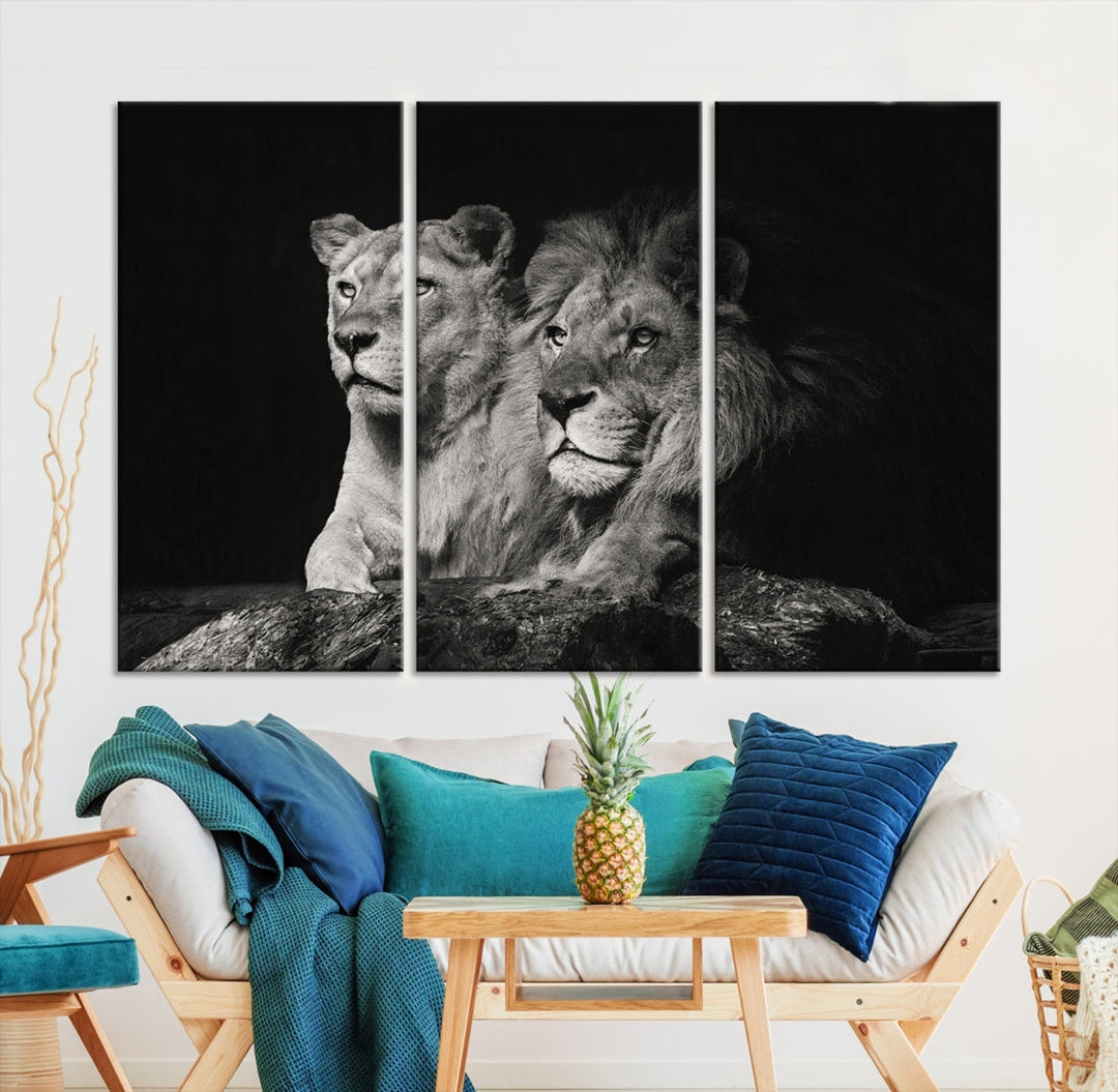 Lion Family Wall Art Canvas Print