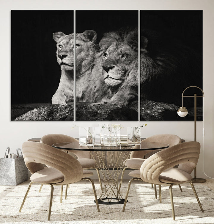 Lion Family Wall Art Canvas Print