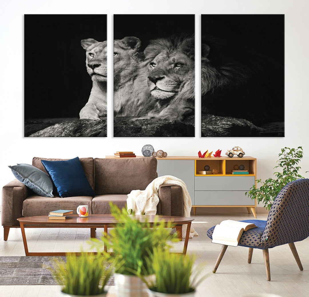 Lion Family Wall Art Canvas Print