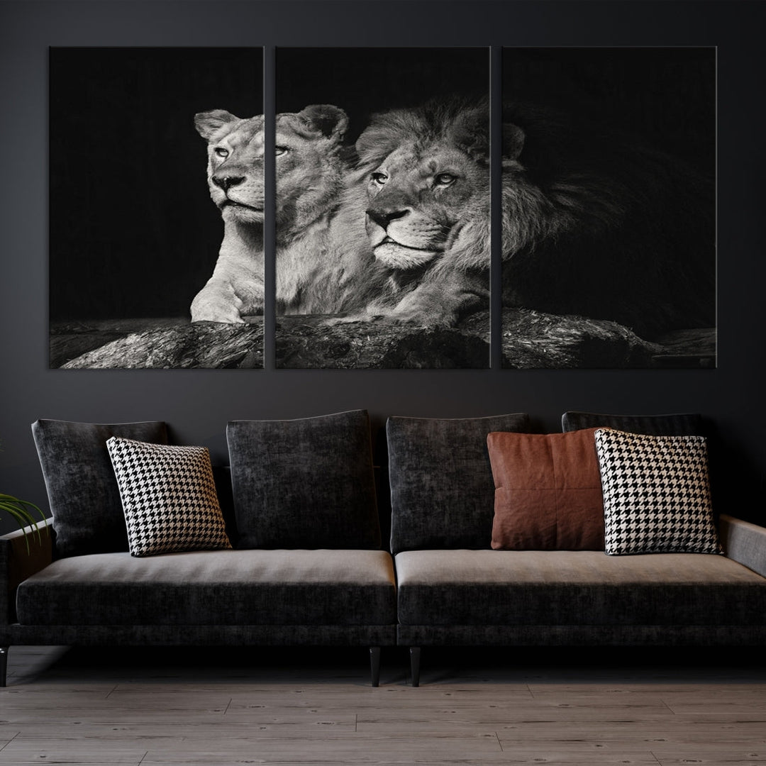 Lion Family Wall Art Canvas Print