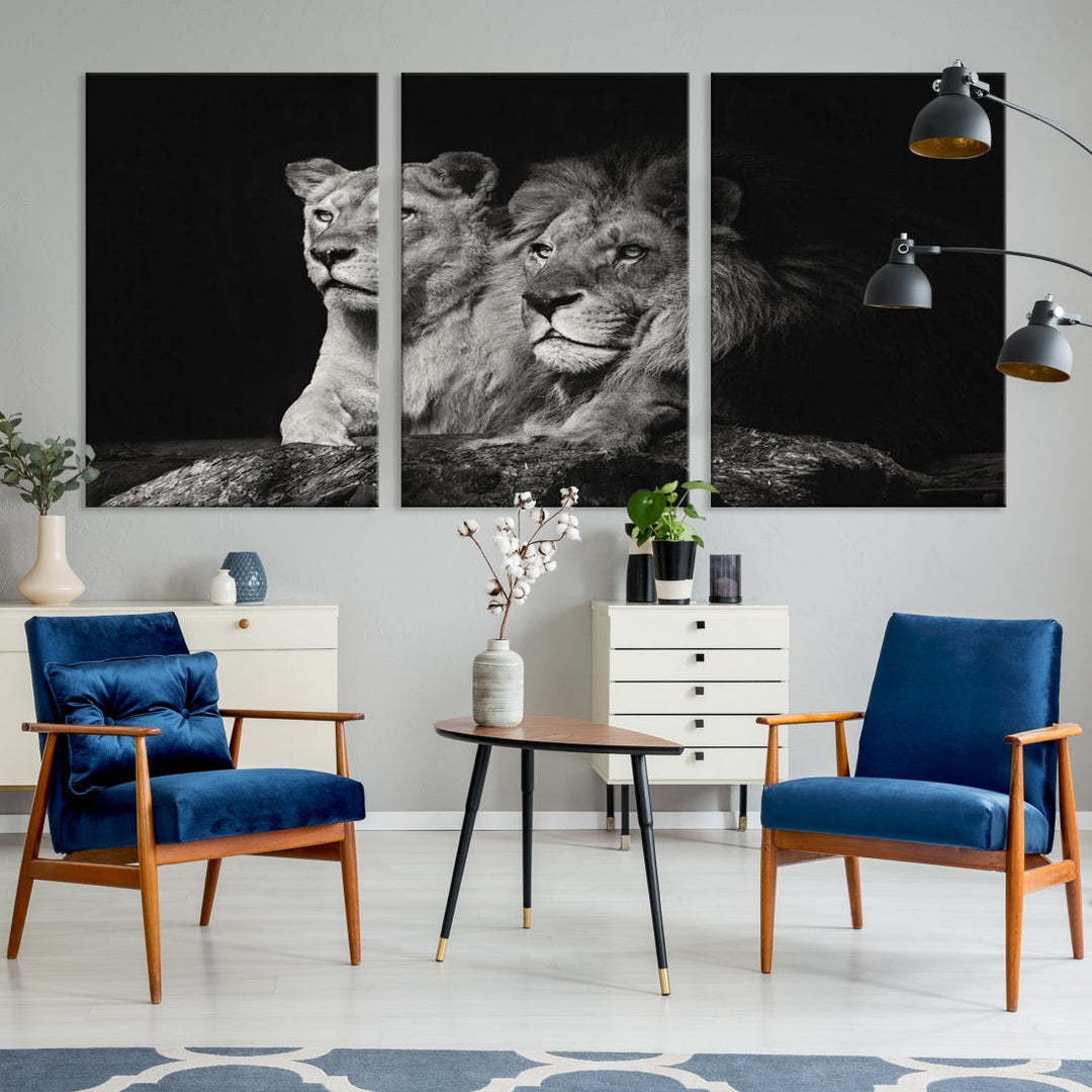 Lion Family Wall Art Canvas Print