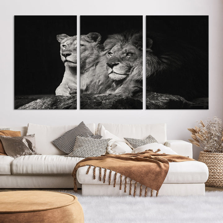 Lion Family Wall Art Canvas Print