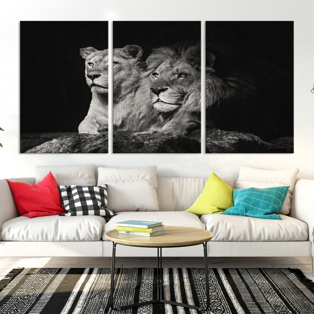 Lion Family Wall Art Canvas Print