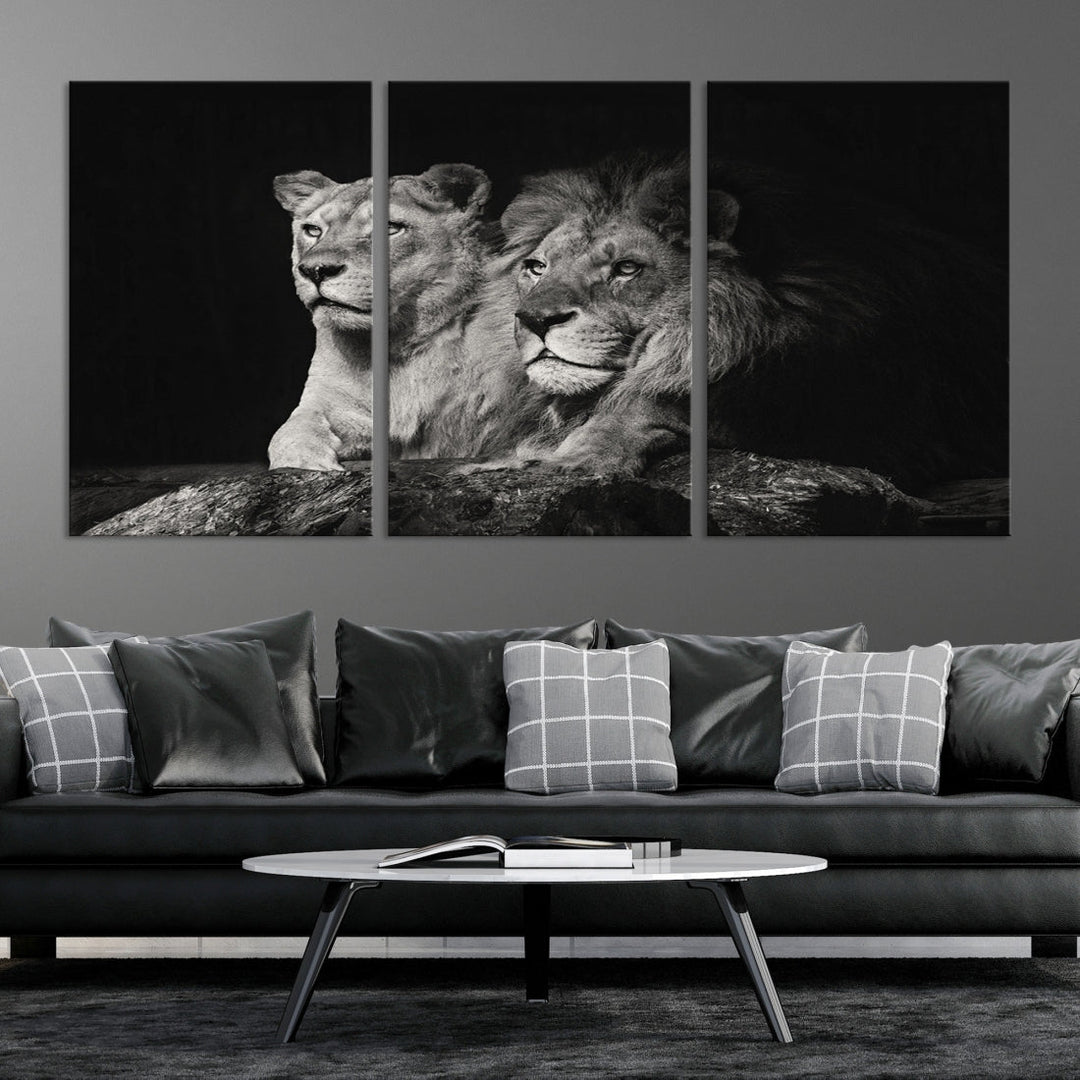 Lion Family Wall Art Canvas Print