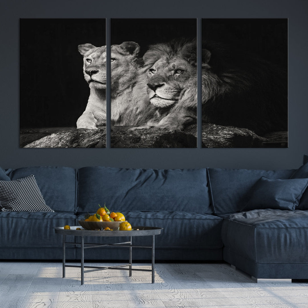 Lion Family Wall Art Canvas Print