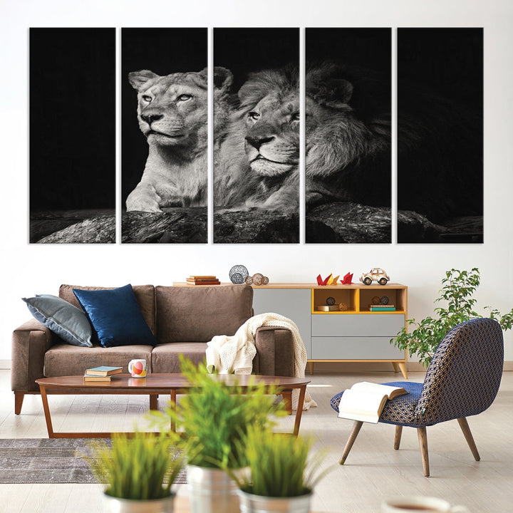 Lion Family Wall Art Canvas Print