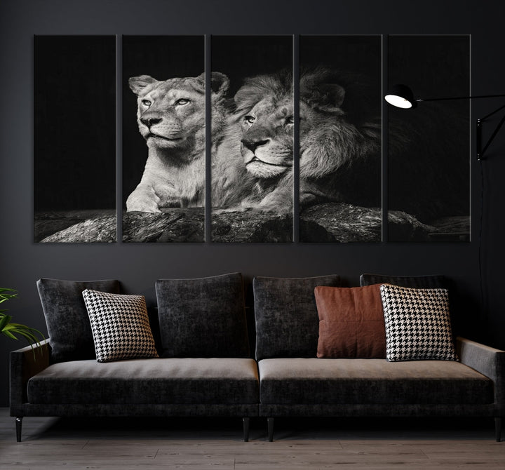 Lion Family Wall Art Canvas Print