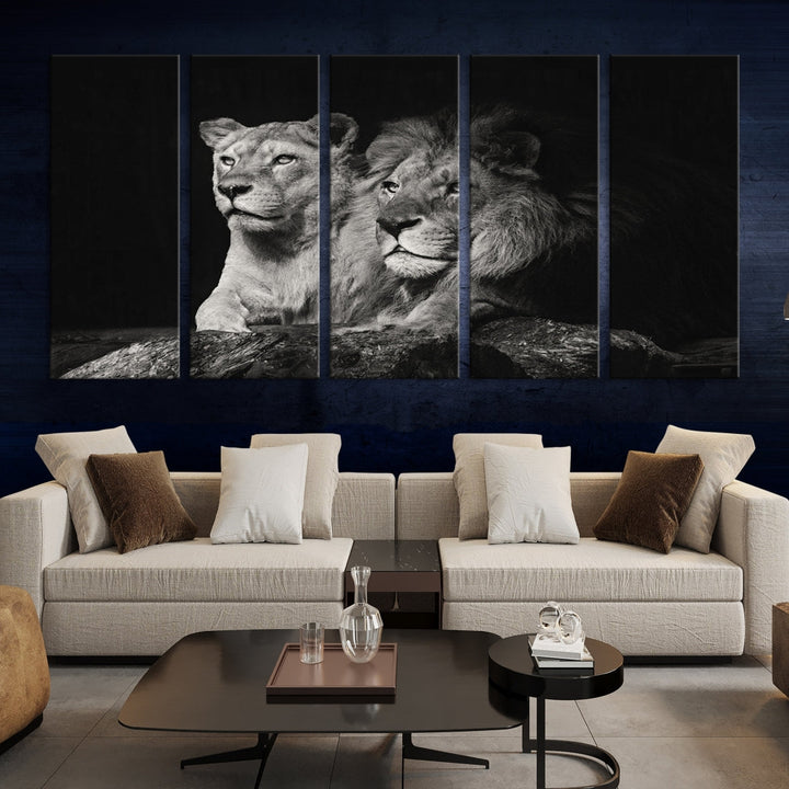 Lion Family Wall Art Canvas Print