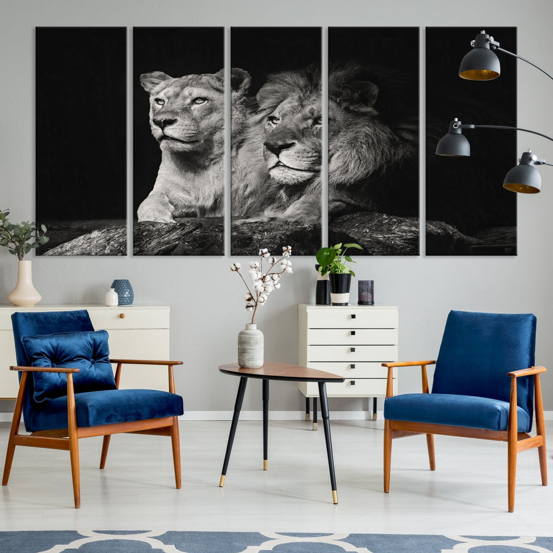 Lion Family Wall Art Canvas Print