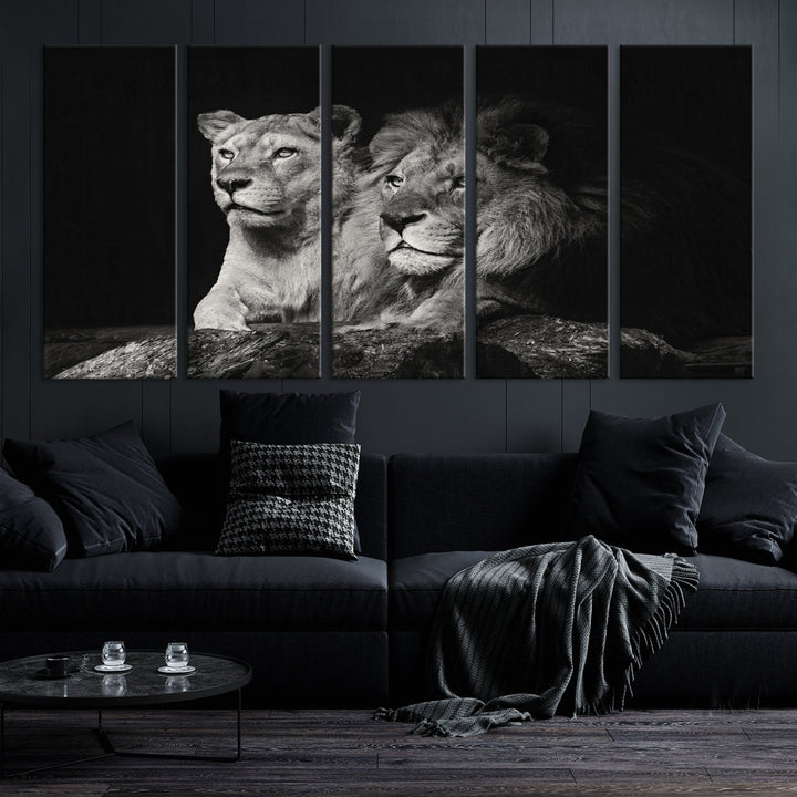 Lion Family Wall Art Canvas Print