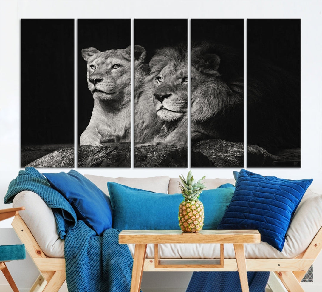 Lion Family Wall Art Canvas Print