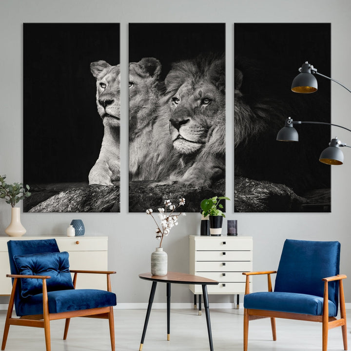 Lion Family Wall Art Canvas Print