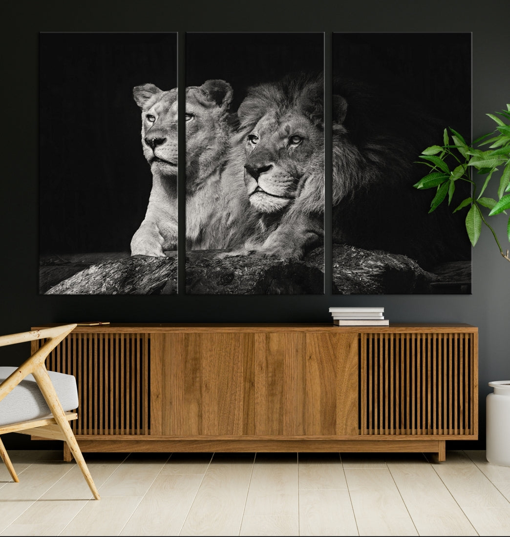 Lion Family Wall Art Canvas Print