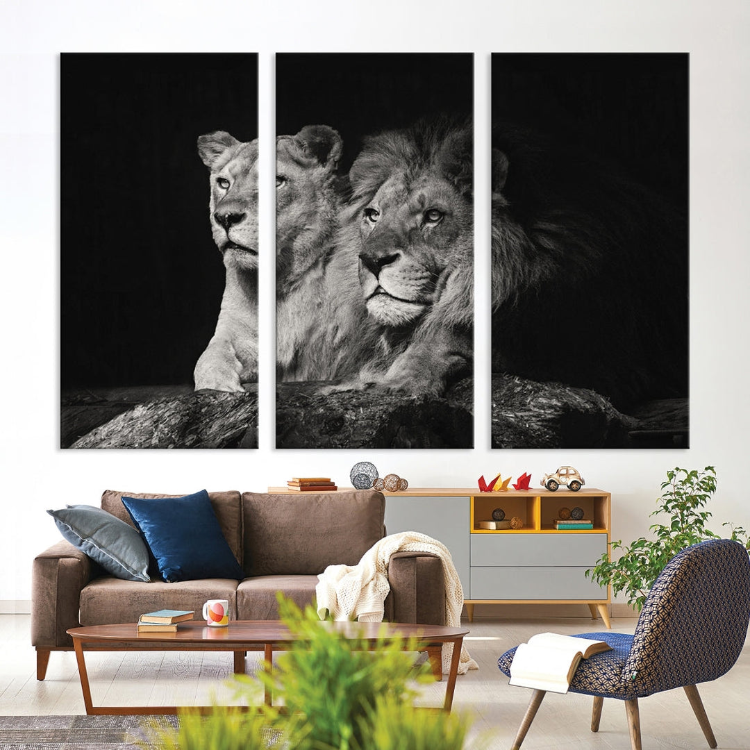 Lion Family Wall Art Canvas Print