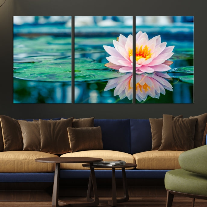 Lotus Flower Wall Art Canvas Print, Large Canvas Lily Flower Wall Art,