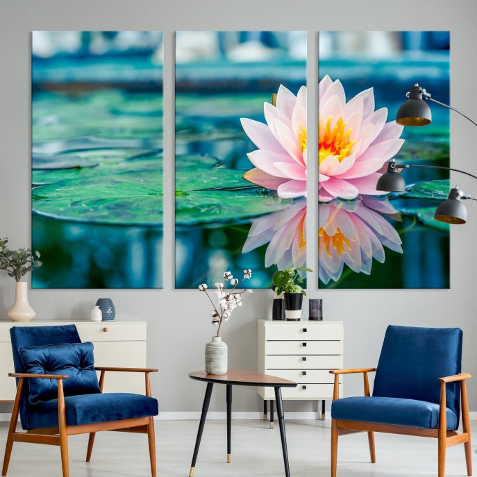 Lotus Flower Wall Art Canvas Print, Large Canvas Lily Flower Wall Art,