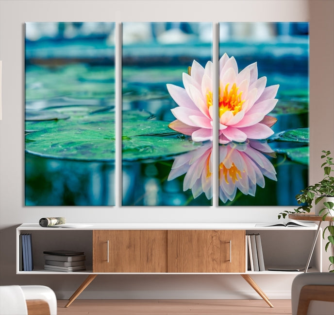 Lotus Flower Wall Art Canvas Print, Large Canvas Lily Flower Wall Art,