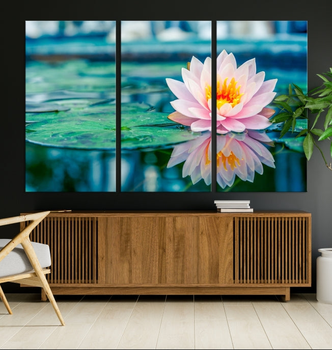 Lotus Flower Wall Art Canvas Print, Large Canvas Lily Flower Wall Art,