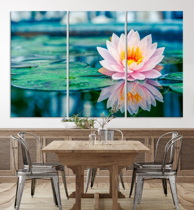 Lotus Flower Wall Art Canvas Print, Large Canvas Lily Flower Wall Art,