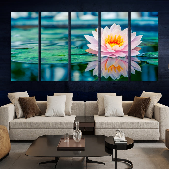 Lotus Flower Wall Art Canvas Print, Large Canvas Lily Flower Wall Art,