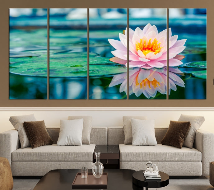 Lotus Flower Wall Art Canvas Print, Large Canvas Lily Flower Wall Art,