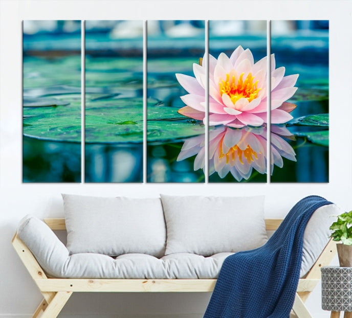 Lotus Flower Wall Art Canvas Print, Large Canvas Lily Flower Wall Art,