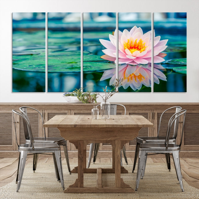 Lotus Flower Wall Art Canvas Print, Large Canvas Lily Flower Wall Art,