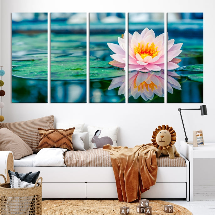 Lotus Flower Wall Art Canvas Print, Large Canvas Lily Flower Wall Art,