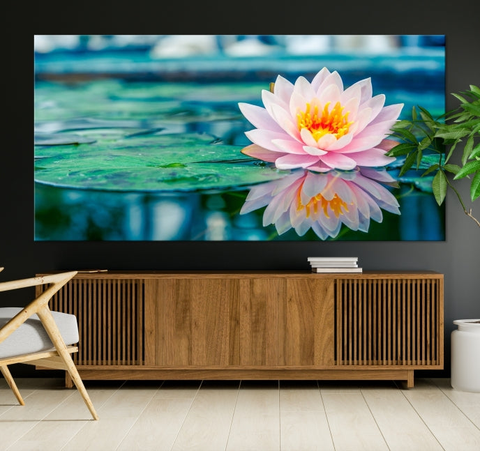 Lotus Flower Wall Art Canvas Print, Large Canvas Lily Flower Wall Art,