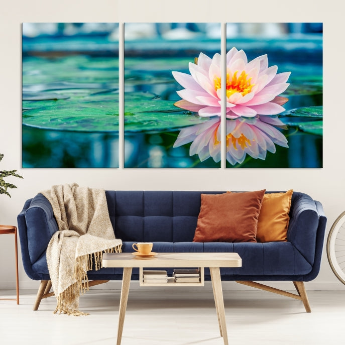 Lotus Flower Wall Art Canvas Print, Large Canvas Lily Flower Wall Art,