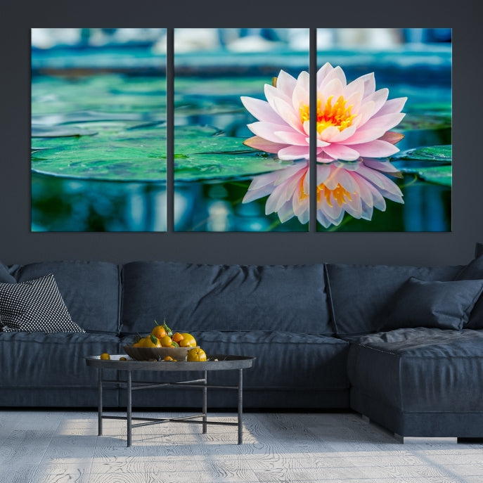 Lotus Flower Wall Art Canvas Print, Large Canvas Lily Flower Wall Art,