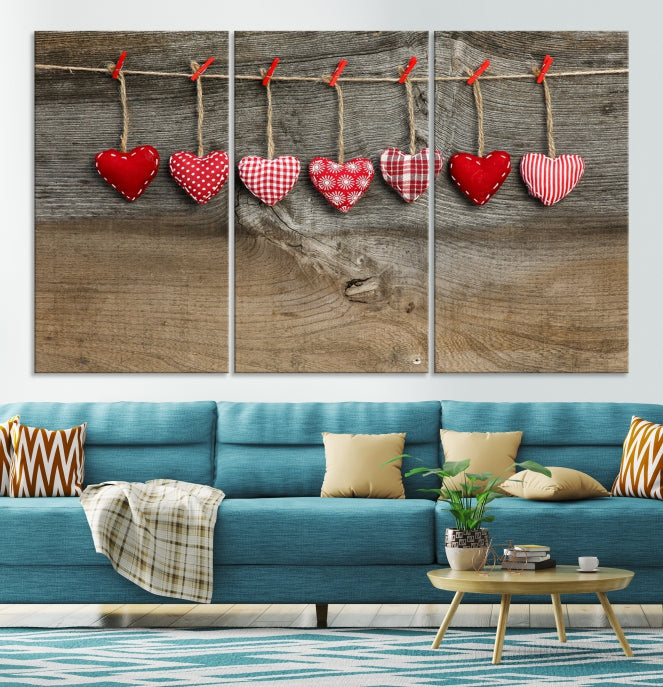 Love on the Wood Wall Art Canvas Print