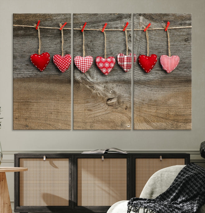 Love on the Wood Wall Art Canvas Print