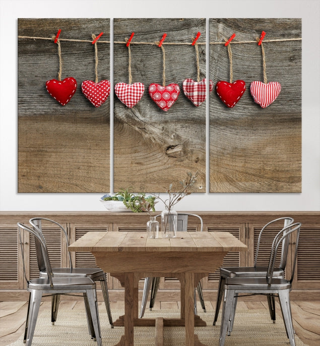 Love on the Wood Wall Art Canvas Print