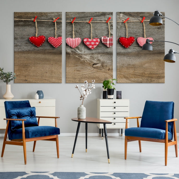 Love on the Wood Wall Art Canvas Print